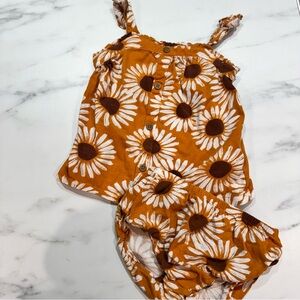 Carter's Orange and White Sunflower Toddler Outfit